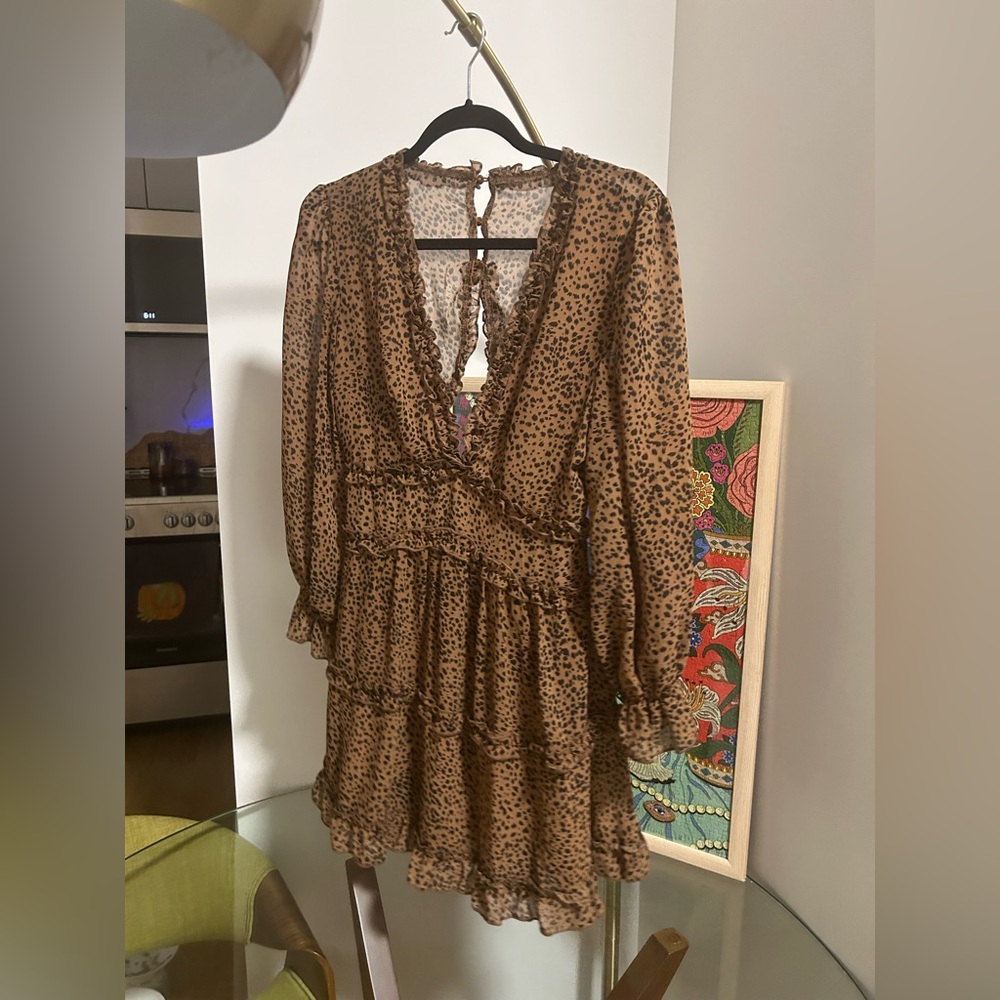 Leopard Print Ruffle Dress